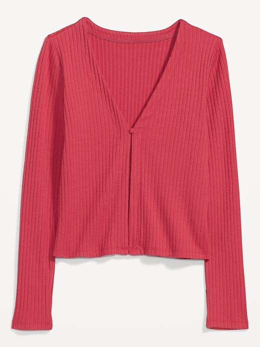 Image number 4 showing, Rib-Knit Matching Single-Button Cardigan Sweater