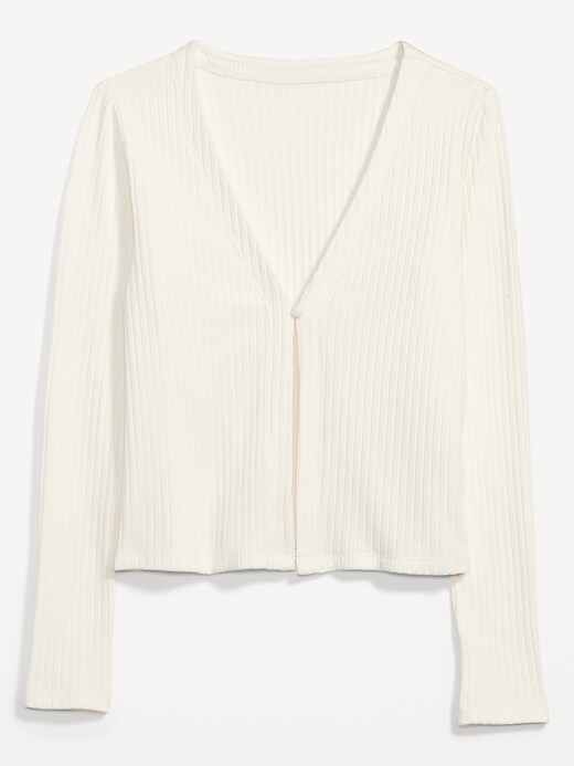 Image number 4 showing, Rib-Knit Matching Single-Button Cardigan Sweater
