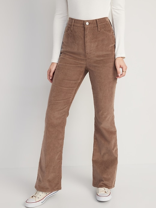 Image number 1 showing, Higher High-Waisted Flare Corduroy Pants for Women