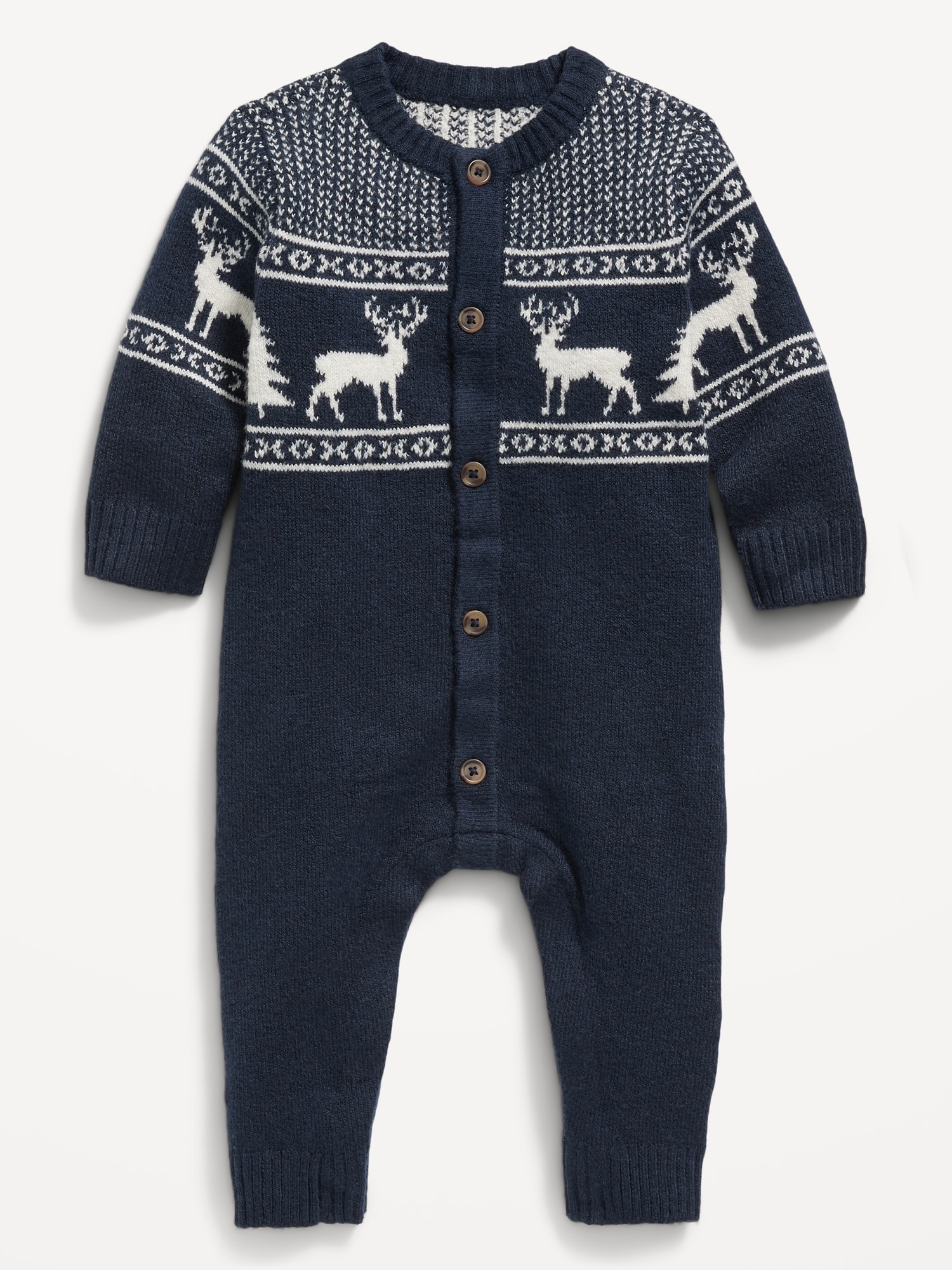 Button-Front Fair Isle One-Piece - baby christmas outfits