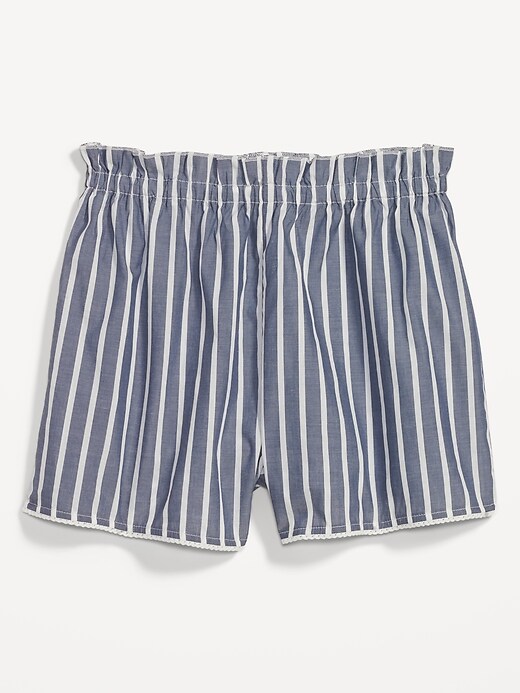 Image number 4 showing, High-Waisted Printed Smocked Pajama Shorts -- 3-inch inseam