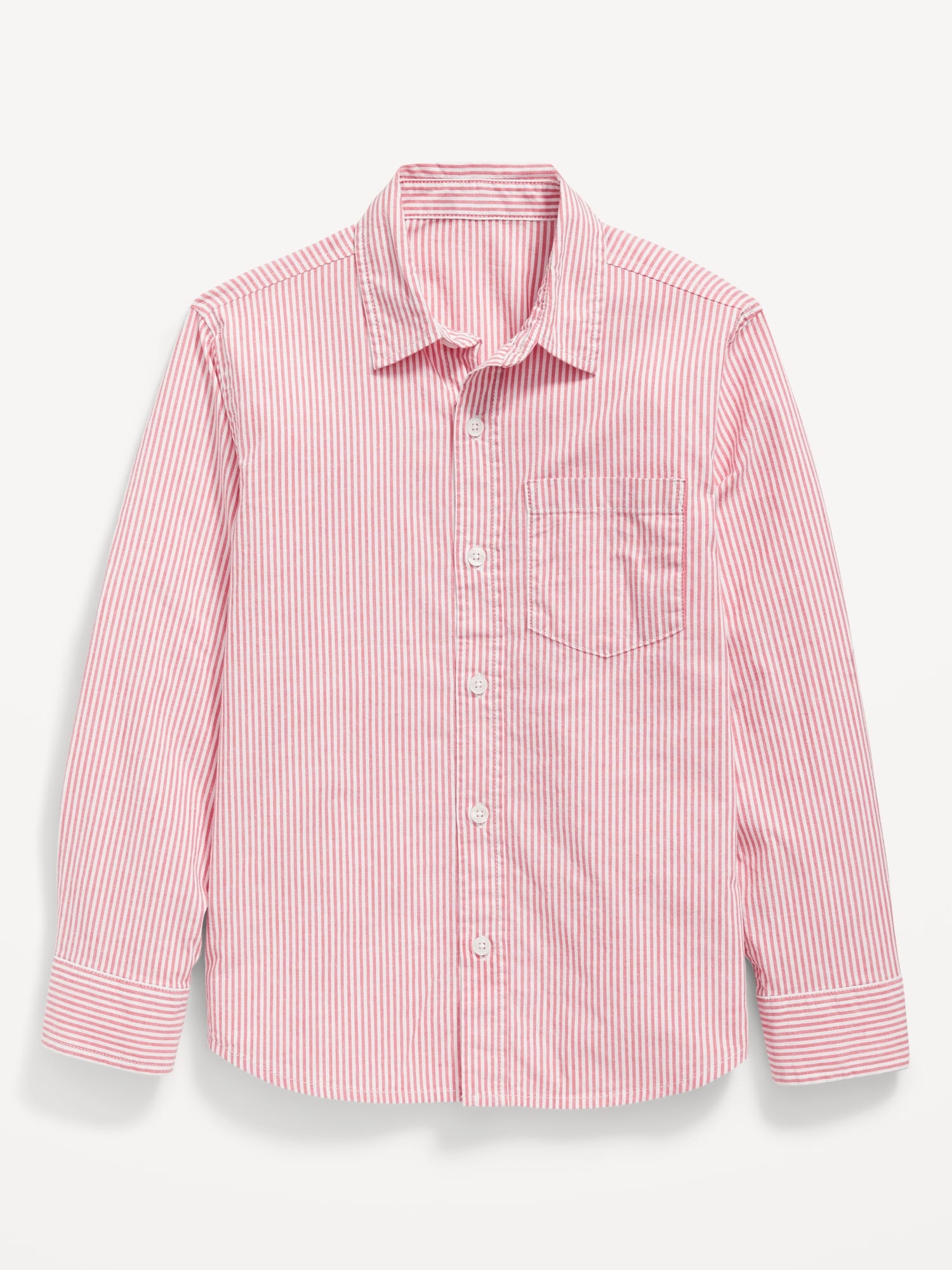 Old Navy Patterned Poplin Built-In Flex Shirt for Boys pink. 1
