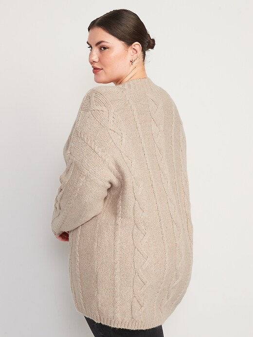 Image number 8 showing, Oversized Chunky Cable-Knit Cardigan Sweater for Women
