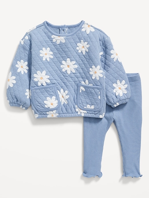 Printed Quilted Jacquard Sweatshirt Leggings Set for Baby Old Navy