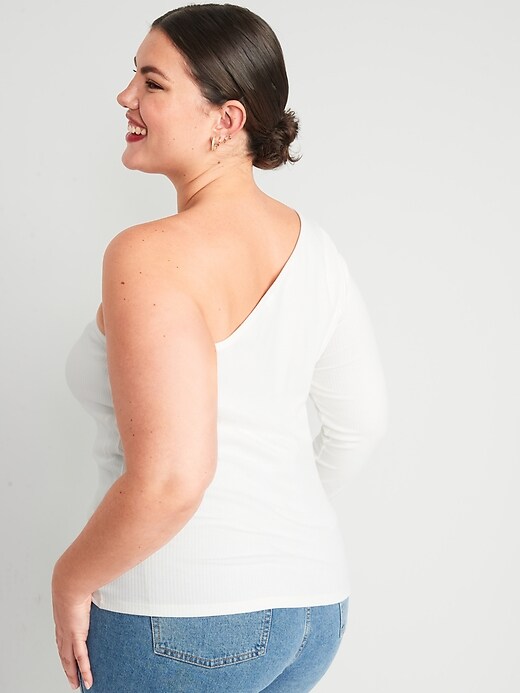 Image number 8 showing, One-Shoulder Rib-Knit Top for Women
