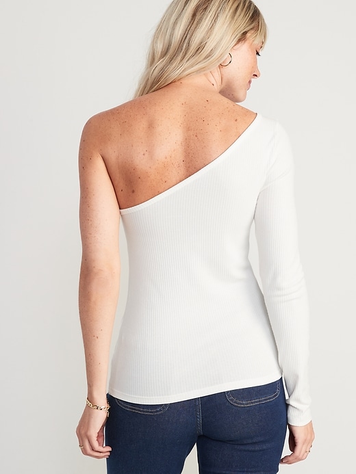 Image number 2 showing, One-Shoulder Rib-Knit Top for Women