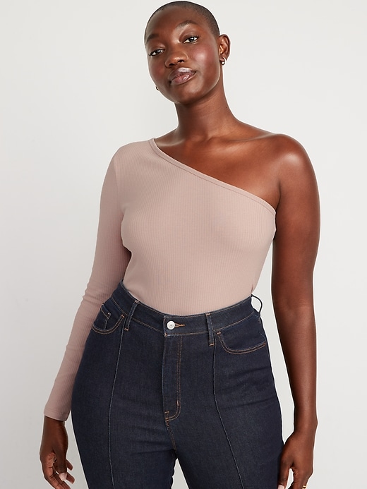 One-Shoulder Rib-Knit Top for Women | Old Navy