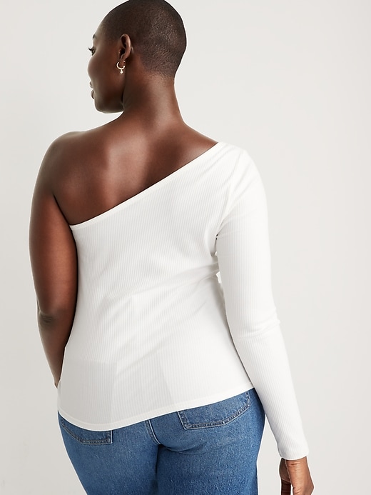 Image number 6 showing, One-Shoulder Rib-Knit Top for Women