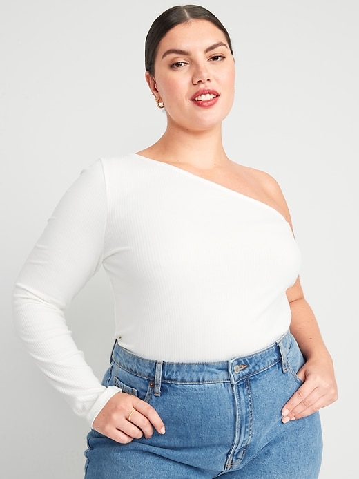 Image number 7 showing, One-Shoulder Rib-Knit Top for Women