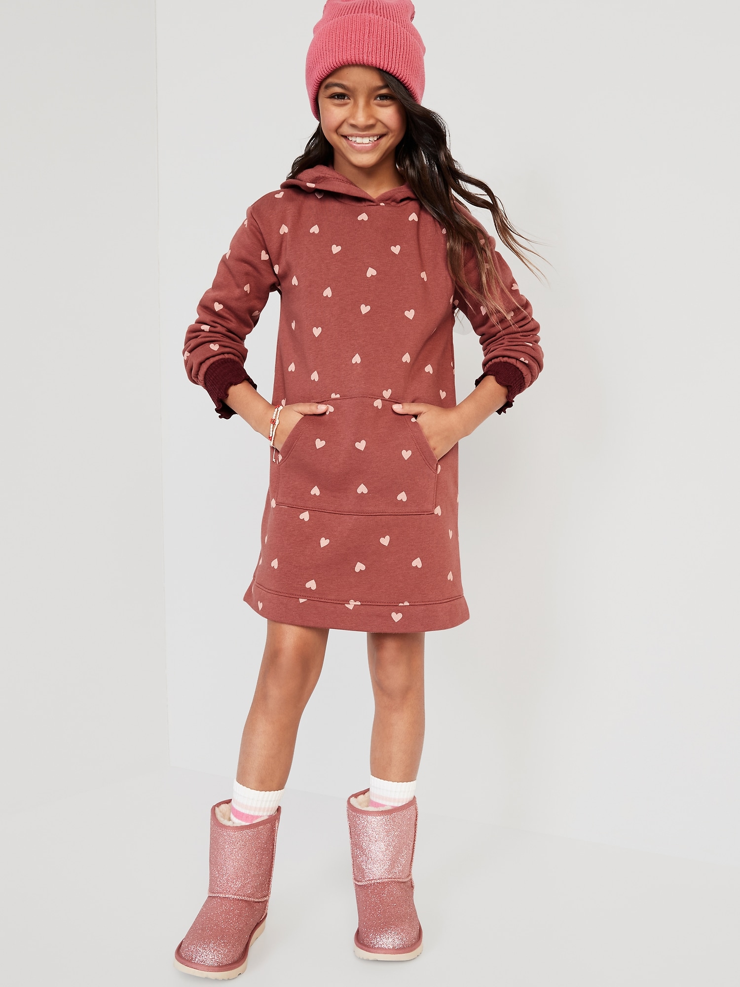 Oldnavy Long-Sleeve Hooded Sweatshirt Dress for Girls