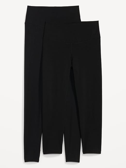 Image number 1 showing, High-Waisted PowerChill Cropped Hidden-Pocket Leggings 2-Pack