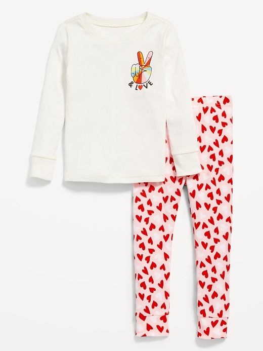 View large product image 1 of 1. Unisex Matching Valentine's Day Snug-Fit Pajama Set for Toddler