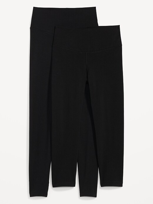Image number 4 showing, High-Waisted PowerChill Cropped Hidden-Pocket Leggings 2-Pack
