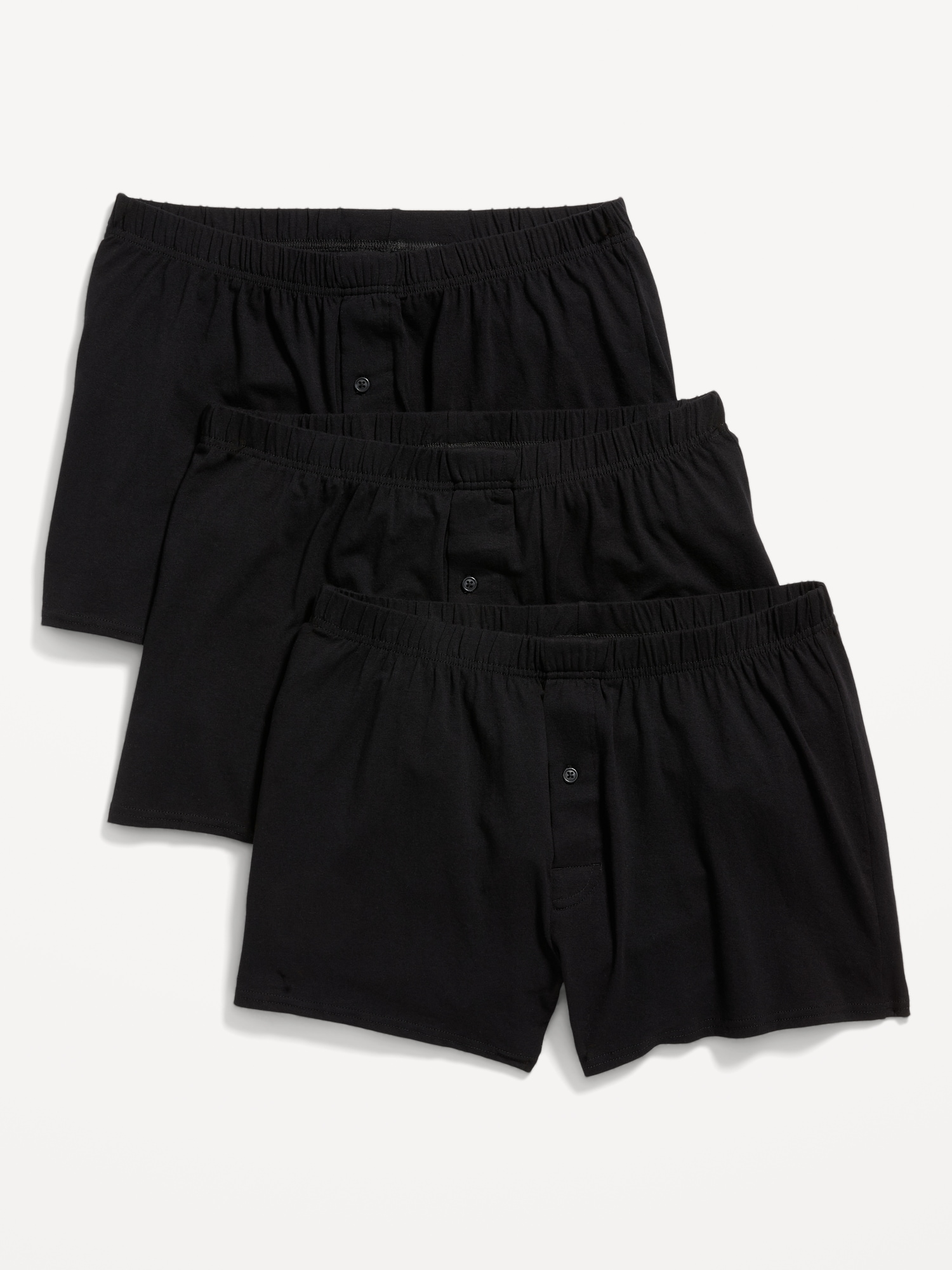 Old Navy Solid Jersey-Knit Boxer-Brief Underwear 3-Pack for Men--6.25-inch inseam black. 1