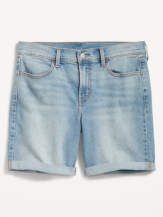 Image number 4 showing, Mid-Rise Wow Jean Shorts -- 7-inch inseam
