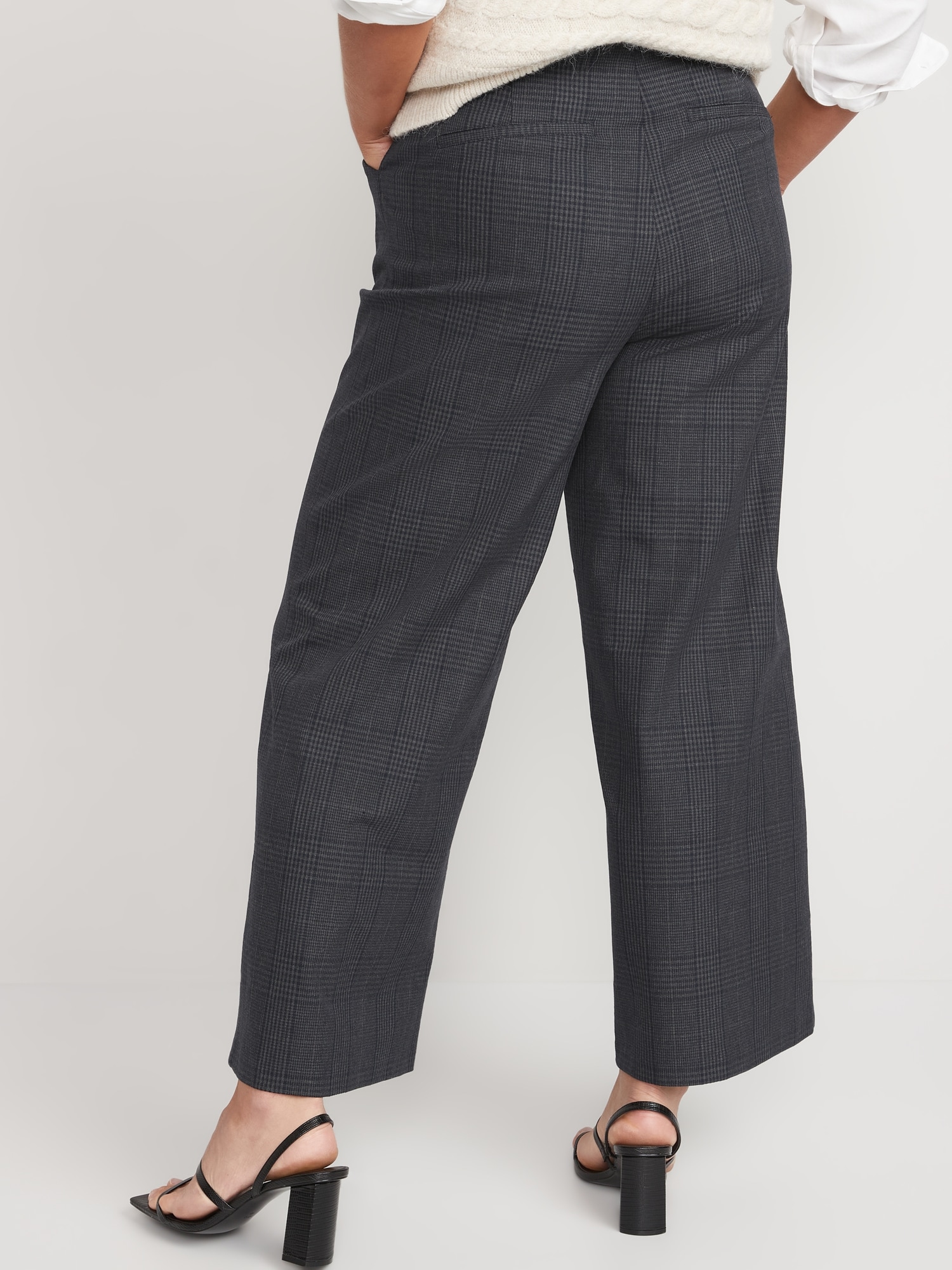 High-Waisted Plaid Pull-On Pixie Wide-Leg Pants for Women | Old Navy