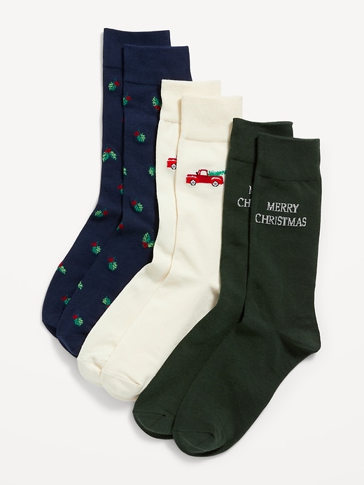 View large product image 1 of 1. Printed Novelty Statement Socks 3-Pack