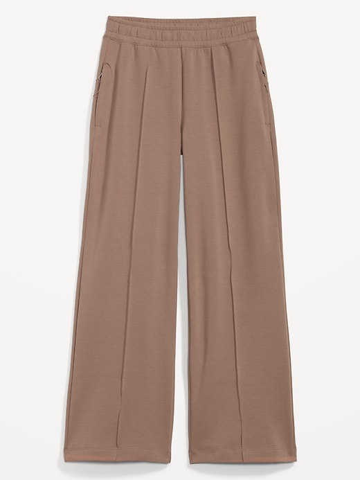 Image number 3 showing, High-Waisted Dynamic Fleece Wide-Leg Pants