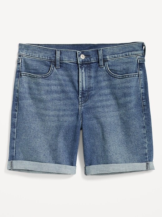 Image number 4 showing, Mid-Rise Wow Jean Shorts -- 7-inch inseam