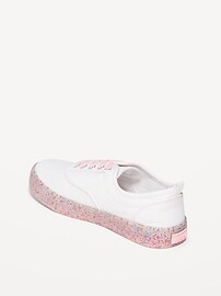 View large product image 3 of 3. Elastic-Lace Canvas Glitter-Jelly Sneakers for Girls