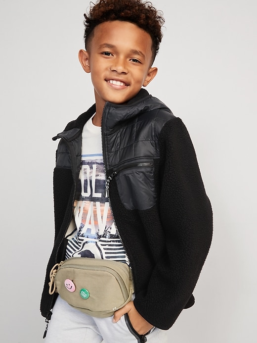 Hooded Sherpa Quilted Hybrid Jacket for Boys | Old Navy