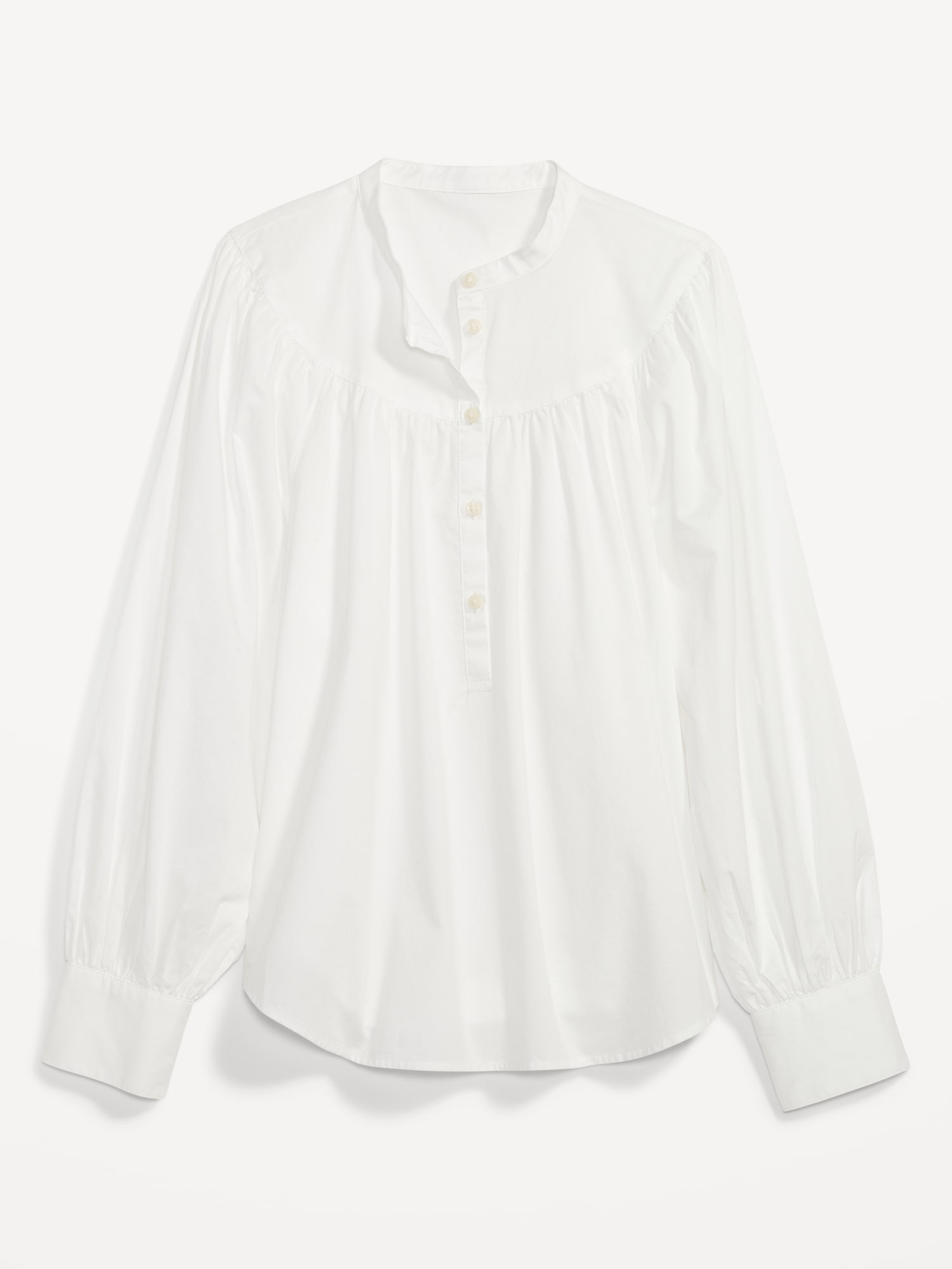 Puff-Sleeve Henley Shirt for Women | Old Navy