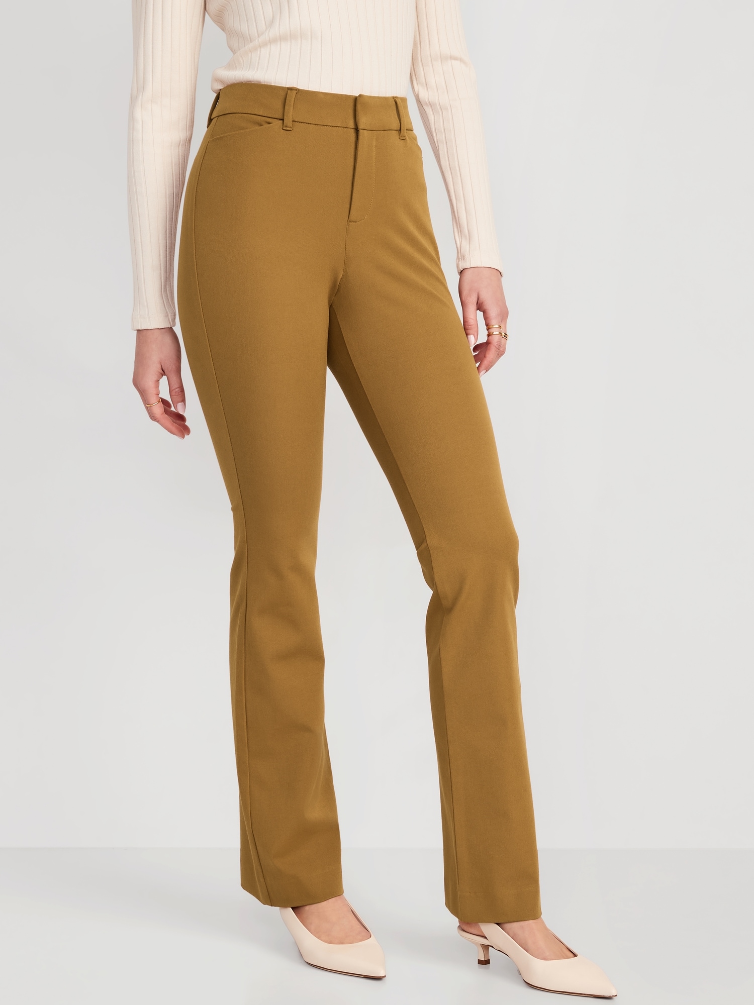 Old Navy High-Waisted Pixie Flare Pants for Women brown - 611133072