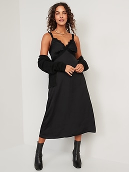 【新品】ハーリップトゥLace-Trimmed Satin Cami Dress cn52377037.jpg