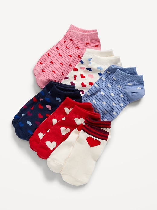 View large product image 1 of 1. Patterned Ankle Socks 6-Pack for Girls