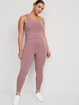 One-Shoulder PowerChill 7/8-Length Bodysuit for Women | Old Navy