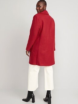 Red oversized clearance coat