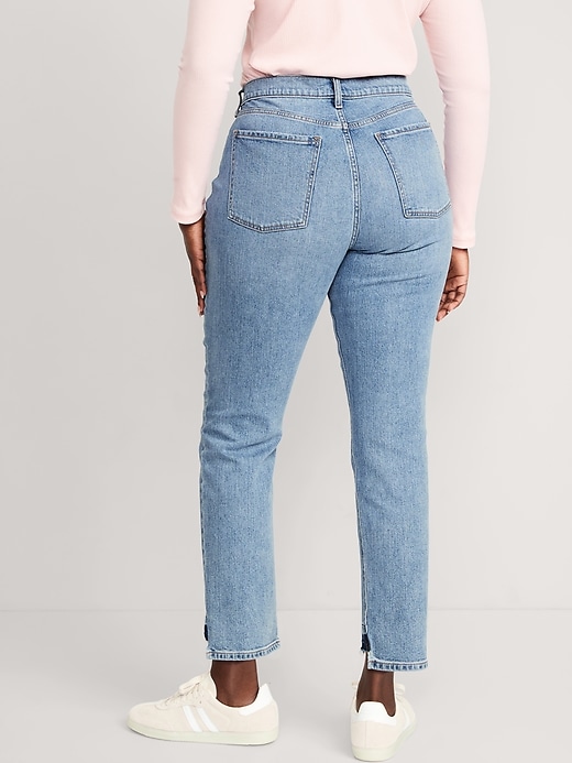 Image number 6 showing, Mid-Rise Boyfriend Straight Cut-Off Jeans