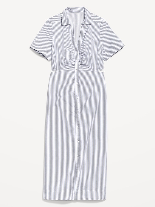 Image number 4 showing, Striped Cutout Midi Shirt Dress
