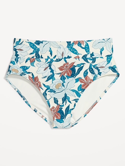 Matching High-Waisted Printed Banded Bikini Swim Bottoms for Women ...