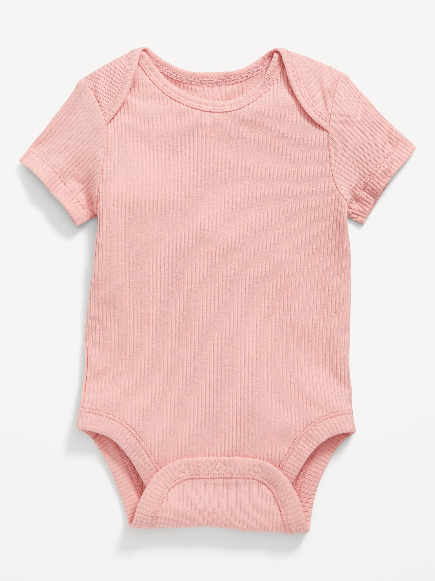 Unisex Short-Sleeve Rib-Knit Bodysuit for Baby