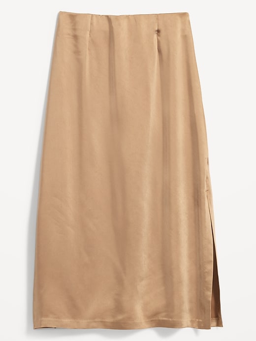 Image number 4 showing, High-Waisted Satin Maxi Skirt