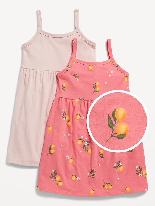 View large product image 1 of 2. Jersey-Knit Fit & Flare Cami Dress 2-Pack for Toddler Girls