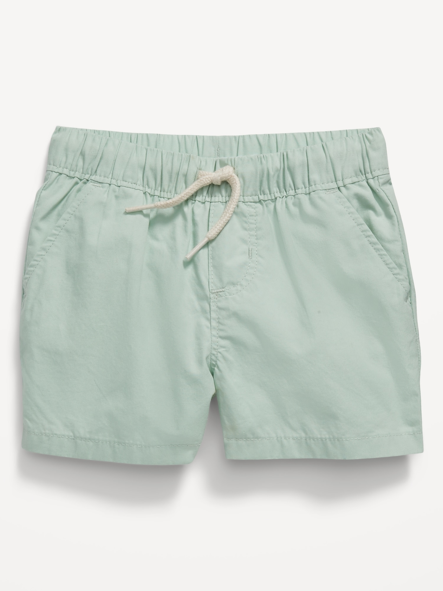 Old Navy Unisex Cotton Poplin Pull-On Shorts for Baby green. 1