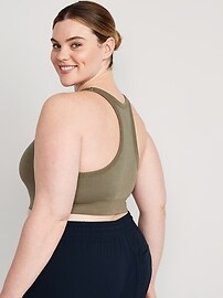 Old Navy Light Support Seamless Rib-Knit Longline Sports Bra for