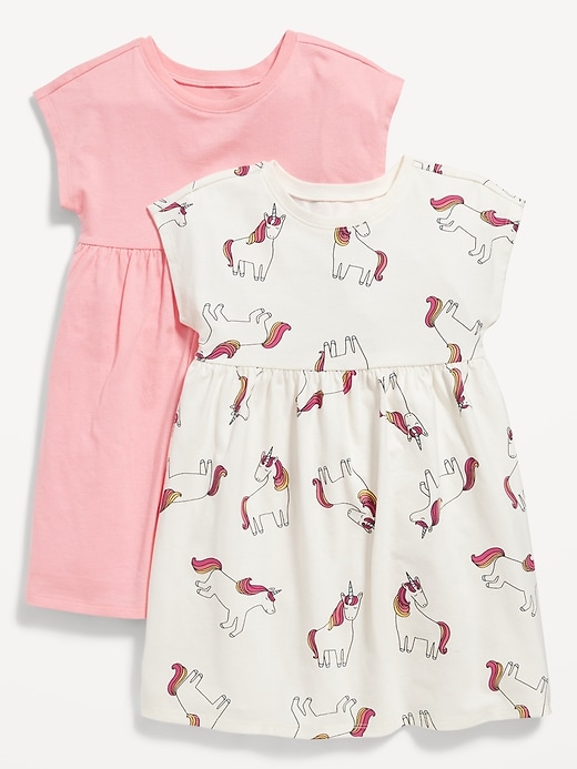 View large product image 1 of 1. Fit & Flare Printed Jersey Dress 2-Pack for Toddler Girls