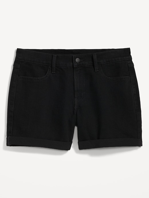 Mid-Rise Wow Black-Wash Jean Shorts -- 5-inch inseam | Old Navy