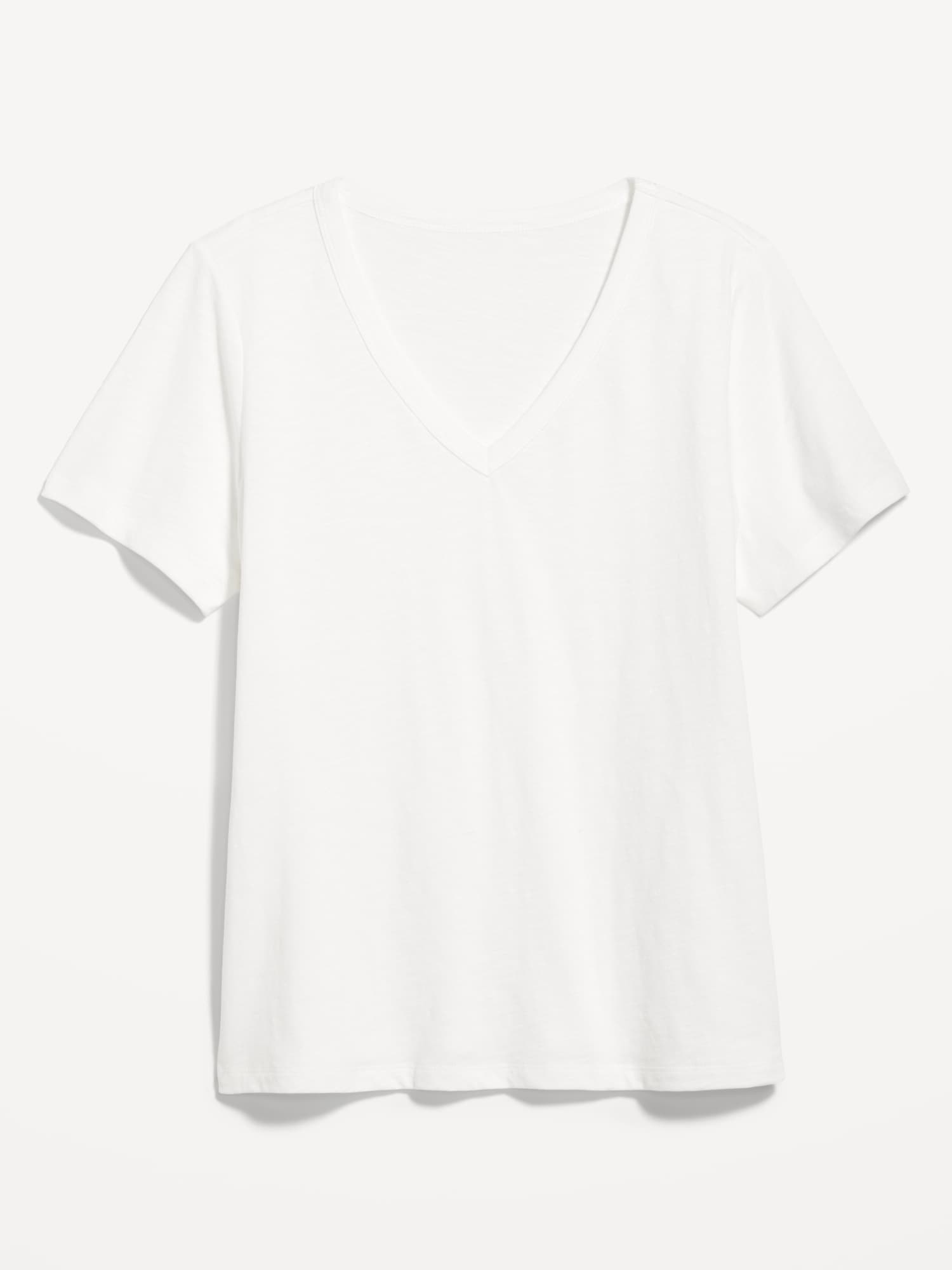 EveryWear V-Neck Slub-Knit for Women Navy T-Shirt | Old