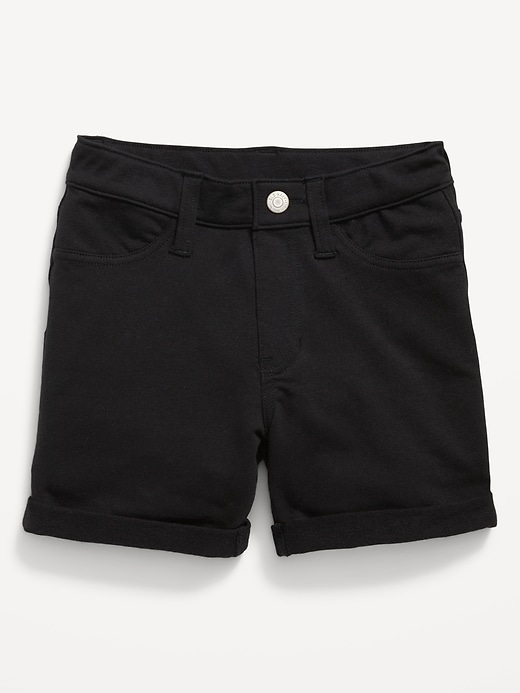 View large product image 1 of 2. French Terry Rolled-Cuff Midi Shorts for Girls