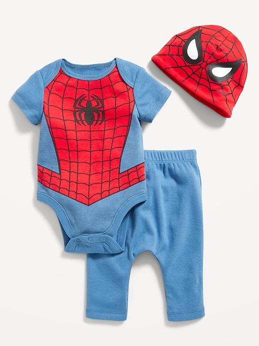 View large product image 1 of 3. Marvel™ Spider-Man Unisex 3-Piece  Bodysuit, Pants & Hat Layette for Baby