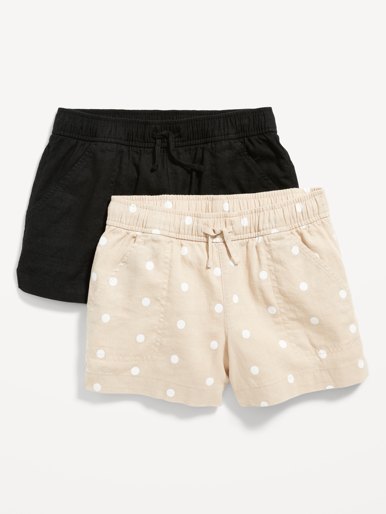Old Navy Linen-Blend Pull-On Shorts 2-Pack for Girls black. 1