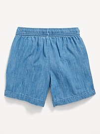 View large product image 4 of 4. Pull-On Chambray Utility Midi Shorts for Girls