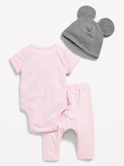 View large product image 2 of 3. Disney© Minnie Mouse 3-Piece  Bodysuit, Pants and Hat Layette for Baby