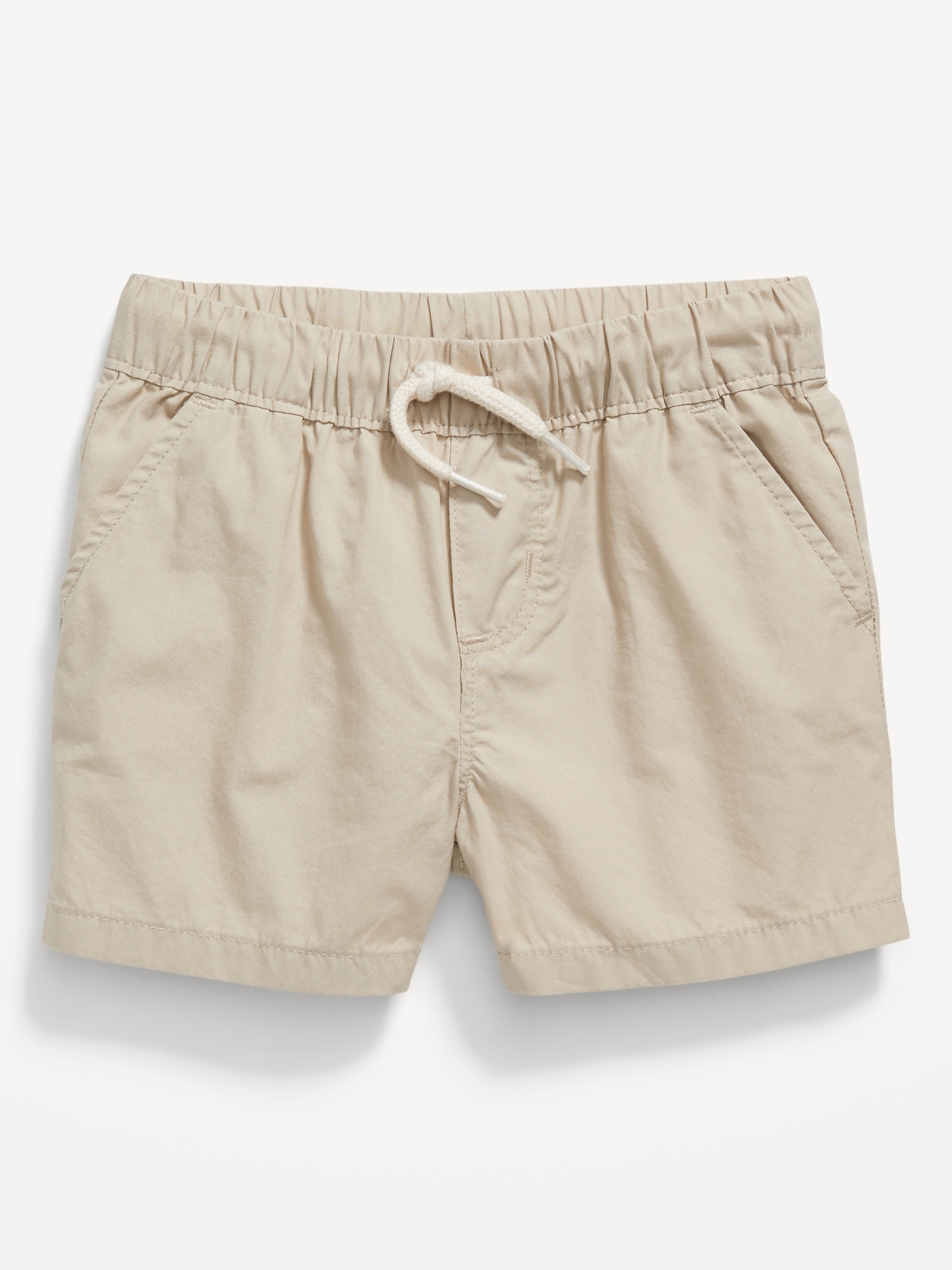 Old Navy Unisex Cotton Poplin Pull-On Shorts for Baby beige. 1
