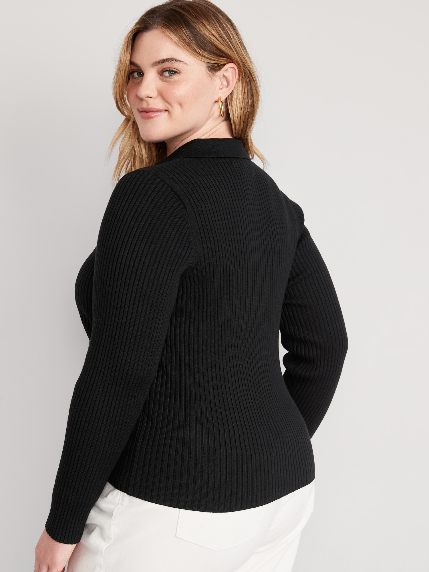 RibKnit Collared Sweater Old Navy