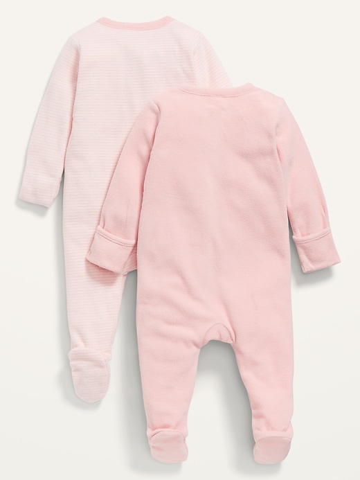 View large product image 2 of 2. Unisex Micro Fleece Sleep & Play One-Piece 2-Pack for Baby